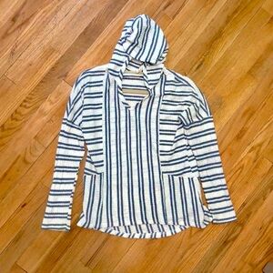 Lazy Sundays Striped Navy/White Hoodie - small